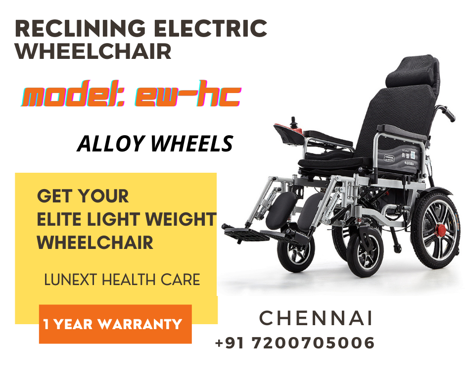 RECLINING ELECTRIC WHEELCHAIR Model EWBC India best price NO1