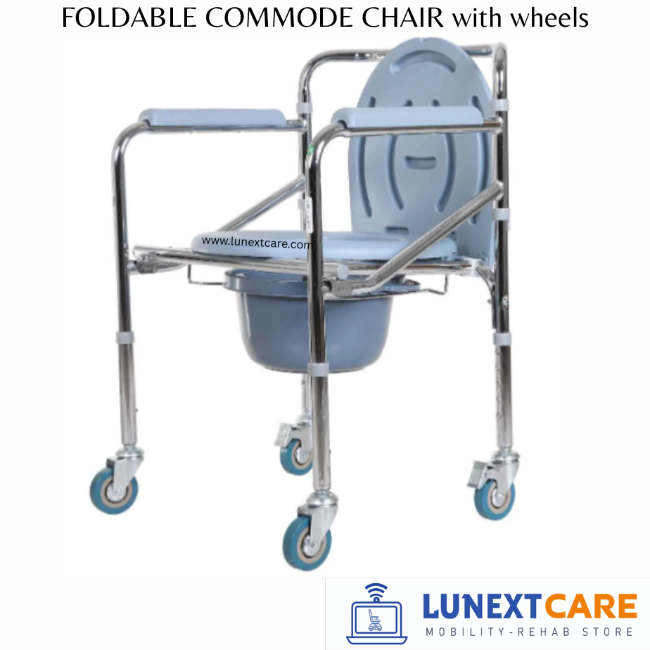 Commode Chair with Wheels Chennai - Foldable Portable Toilet Chair With Wheels-Best price no1-Model: FCH-SCW - Image 2