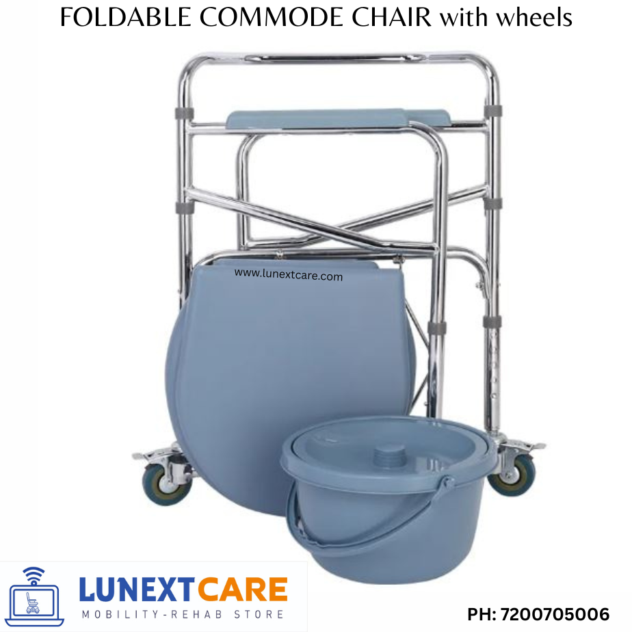 Commode Chair with Wheels Chennai - Foldable Portable Toilet Chair With Wheels-Best price no1-Model: FCH-SCW - Image 3