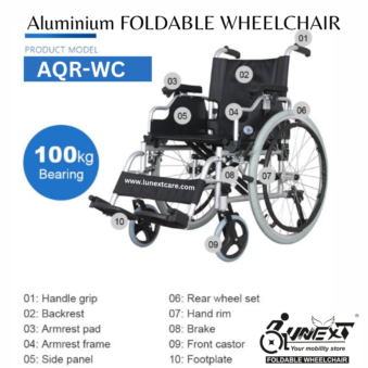 ALUMINIUM FOLDABLE WHEELCHAIR