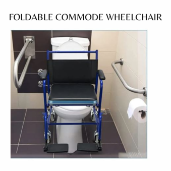 FOLDABLE COMMODE WHEELCHAIR
