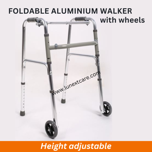 Aluminium walker with wheels