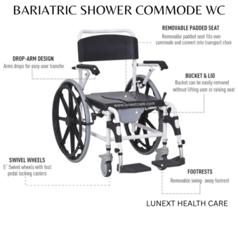 Bariatric SHOWER COMMODE WHEELCHAIR india