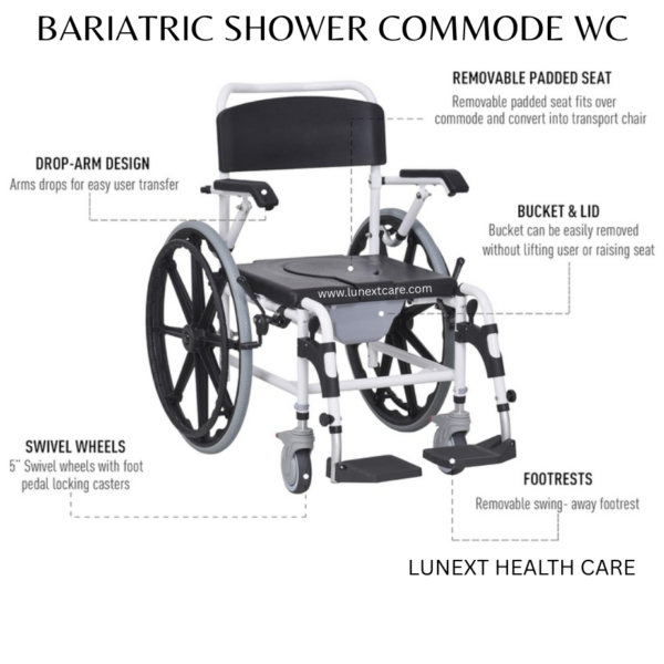 Bariatric SHOWER COMMODE WHEELCHAIR india