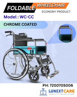 FOLDABLE WHEELCHAIR CHROME FINISH