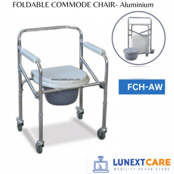 Aluminum Commode Chair with wheels