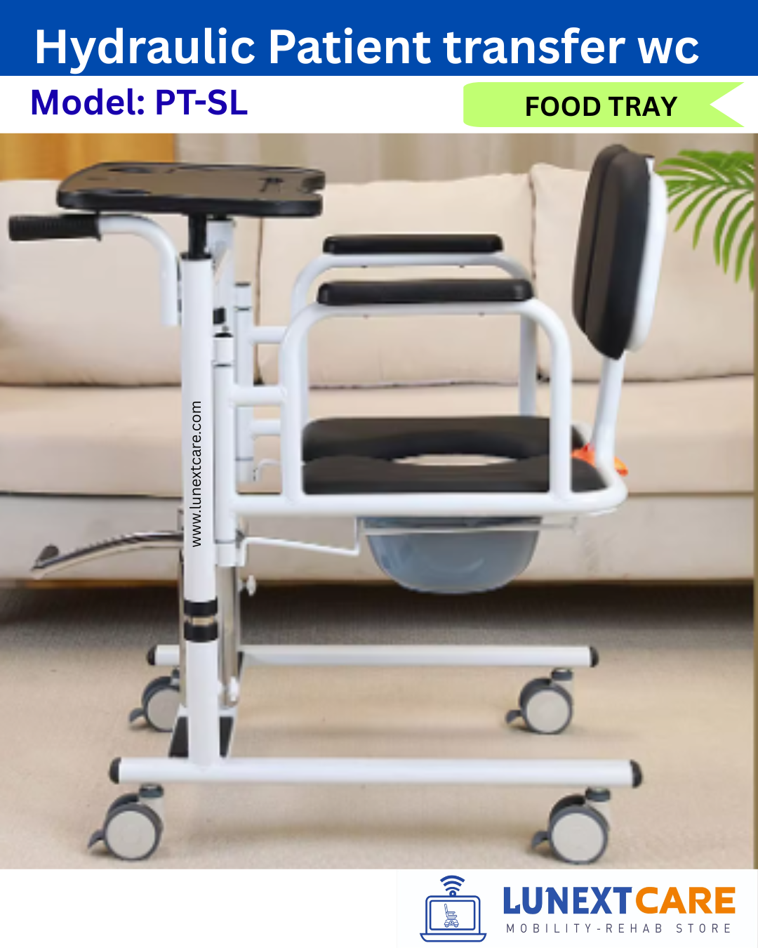 HYDRAULIC PATIENT LIFT & TRANSFER WHEELCHAIR