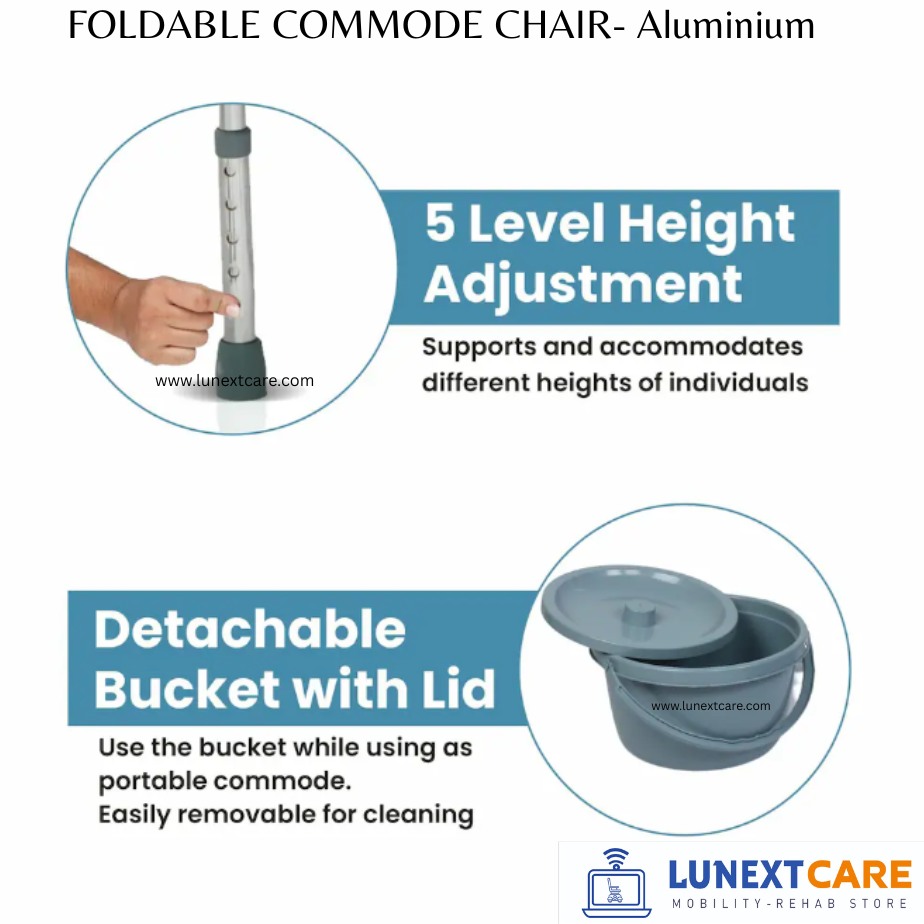 Aluminum Commode Chair with wheels