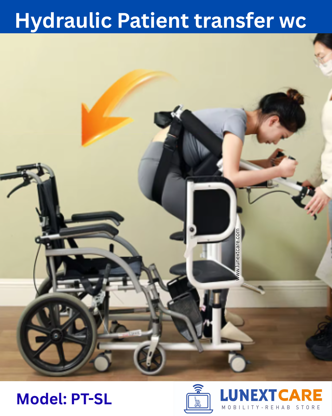 PATIENT LIFT TRANSFER WHEELCHAIR with shoulder lift - best price no1 - Image 4
