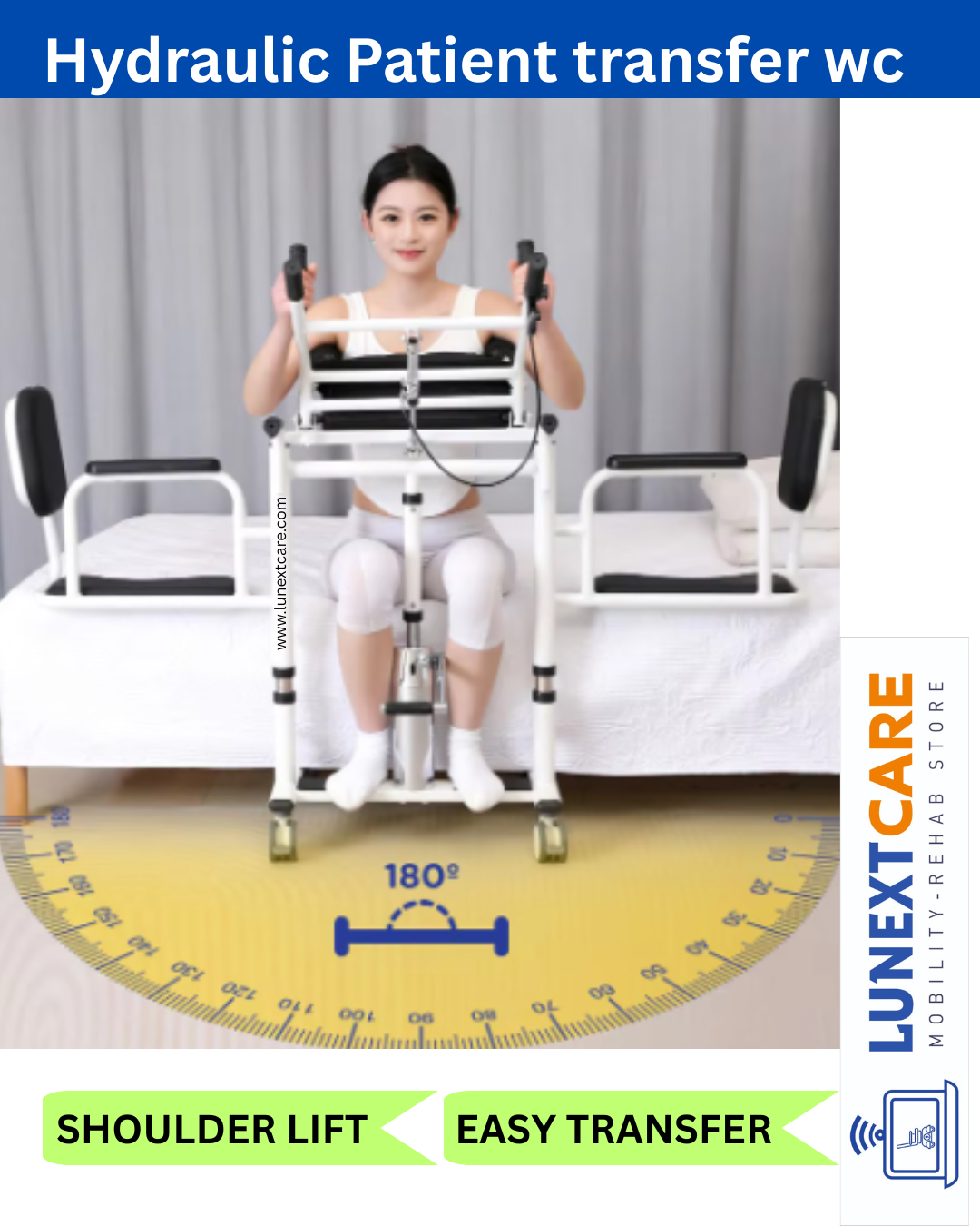 PATIENT LIFT TRANSFER WHEELCHAIR with shoulder lift - best price no1 - Image 7
