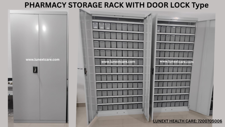 Pharmacy rack with door type