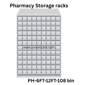 Pharmacy rack with 108 bin