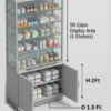 Pharmacy rack with Glass display shelves & bottom Door storage