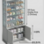Pharmacy rack with Glass display shelves & bottom Door storage