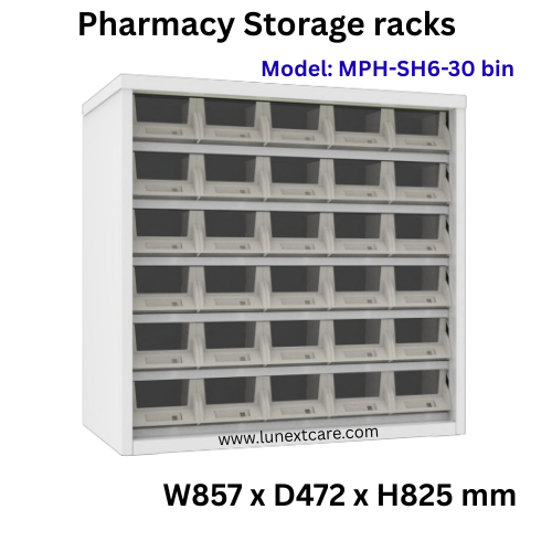 Modular Pharmacy storage Rack - MPH-SH6-30 bin