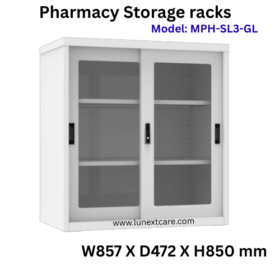 Modular Pharmacy slide Glass door Rack