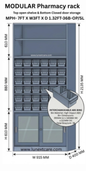 Modular Pharmacy rack chennai - MH SERIES